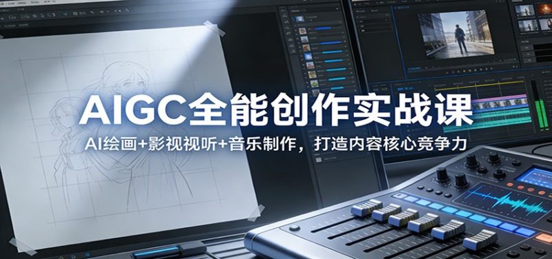 AIGC全能创作实战课:AI绘画 影视视听 音乐制作,打造内容核心竞争力-51云资源