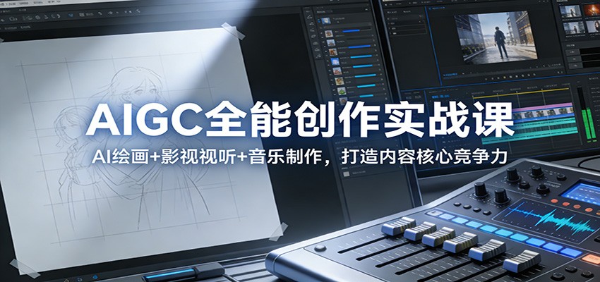 AIGC全能创作实战课:AI绘画 影视视听 音乐制作,打造内容核心竞争力-51云资源