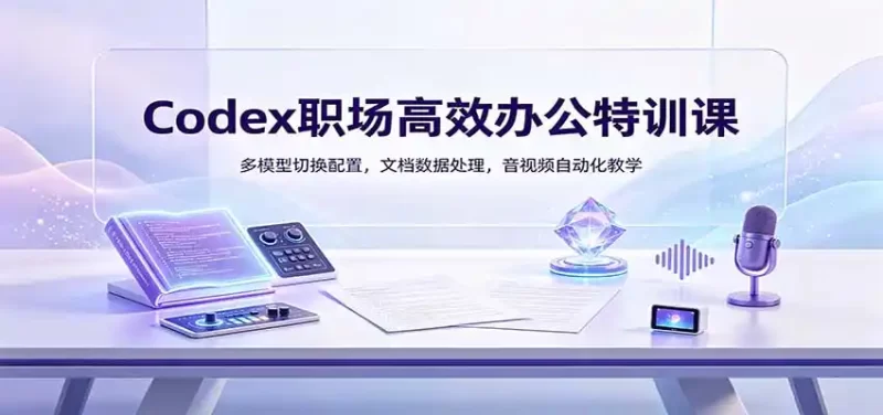 Codex职场高效办公特训课:多模型切换配置,文档数据处理,音视频自动化教学-51云资源