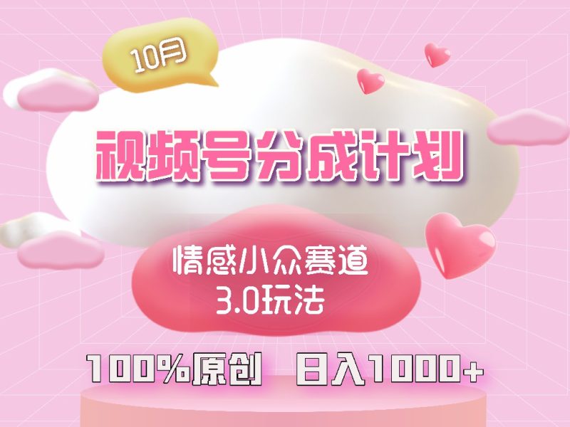 （12939期）视频号情感小众赛道3.0.纯原创视频，每天1小时，小白易上手-51云资源