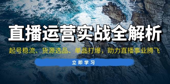 （13294期）直播运营实战全解析：起号稳流、货源选品、单品打爆，助力直播事业腾飞-51云资源