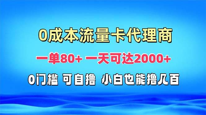 （13391期）免费流量卡代理一单80  一天可达2000-51云资源