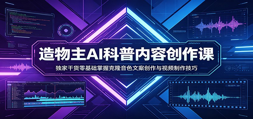 AI科普内容创作课：独家干货零基础掌握克隆音色文案创作与视频制作技巧-51云资源