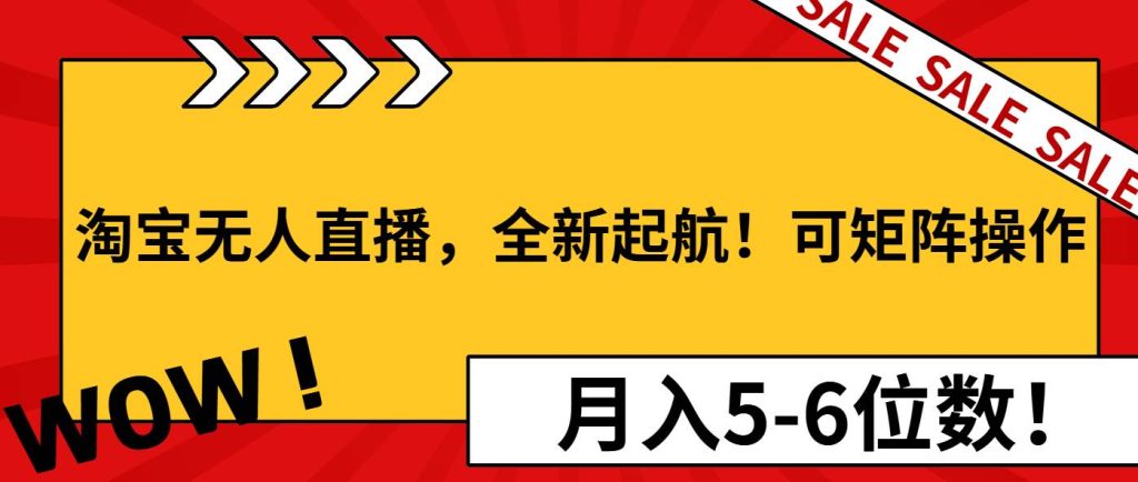 (13946期)淘宝无人直播,全新起航!可矩阵操作,月入5-6位数!-51云资源