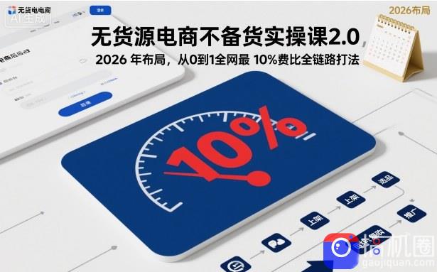 无货源电商不备货实操课2.0，2026年布局，从0到1全网最低10%费比全链路打法【更新26年7月22日】-51云资源