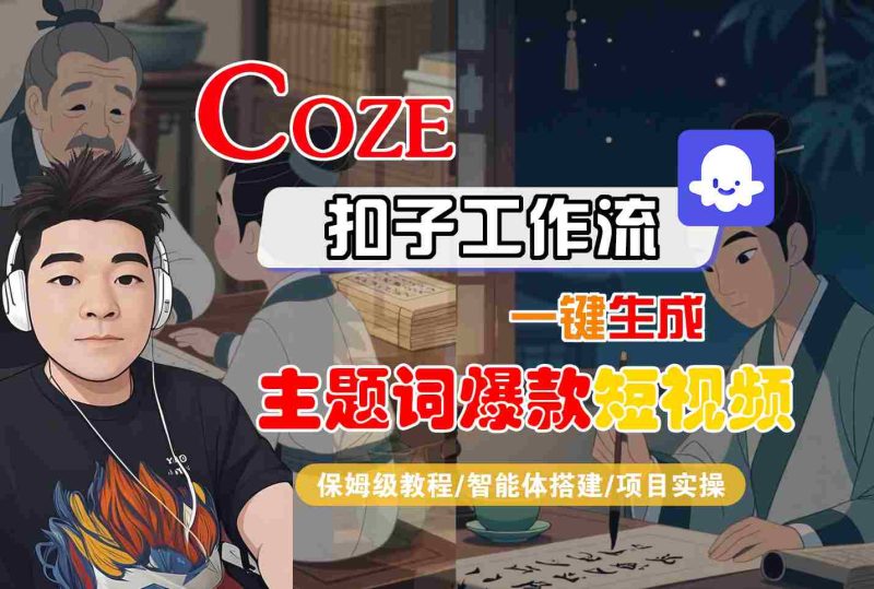 COZE扣子工作流一键生成主题词爆款短视频，保姆级教程-智能体搭建-项目实操-51云资源