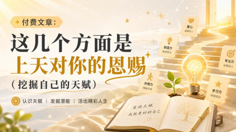 付费文章：这几个方面是上天对你的恩赐(挖掘自己的天赋)-51云资源