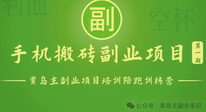 手机搬砖小副业项目训练营1.0,实测1小时收益50 ,一部手机轻松日入100