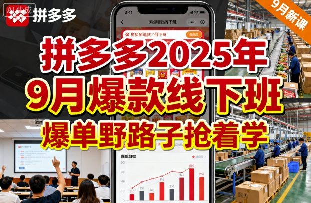 拼多多2025年9月爆款线下班,爆单野路子抢着学-51云资源