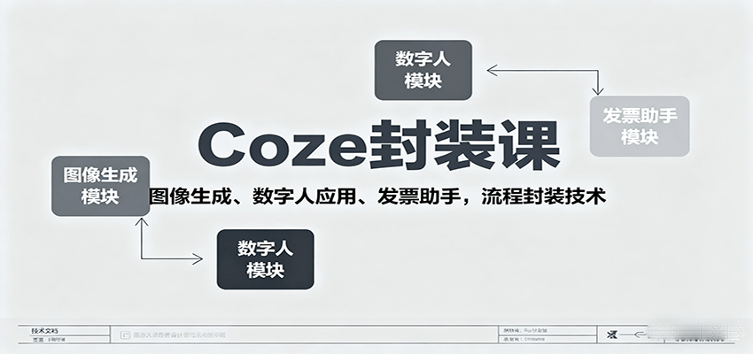 Coze封装课，图像生成、数字人应用、发票助手，流程封装技术-51云资源