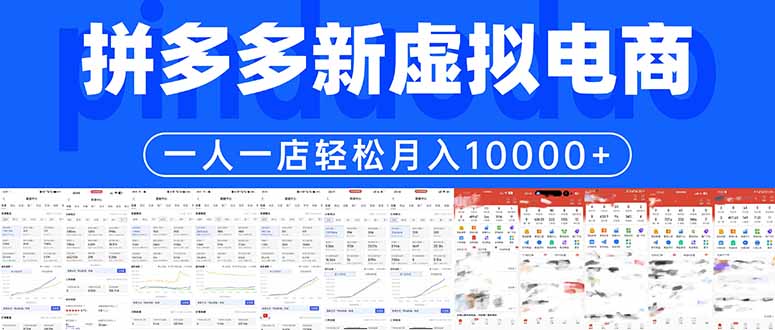 拼多多虚拟电商一人一店轻松月入10000