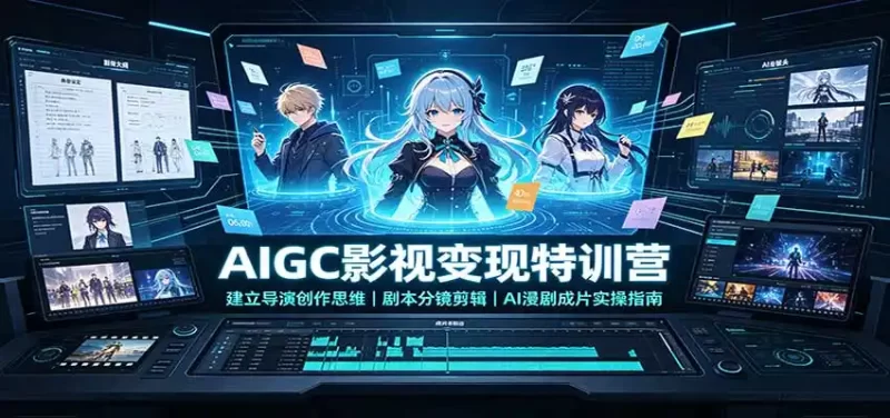 AIGC影视变现特训营：建立导演创作思维，剧本分镜剪辑，AI漫剧成片实操指南-51云资源