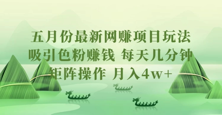 五月份最新网创项目玩法，吸引色粉赚钱，每天几分钟，矩阵做号，月入4万-51云资源