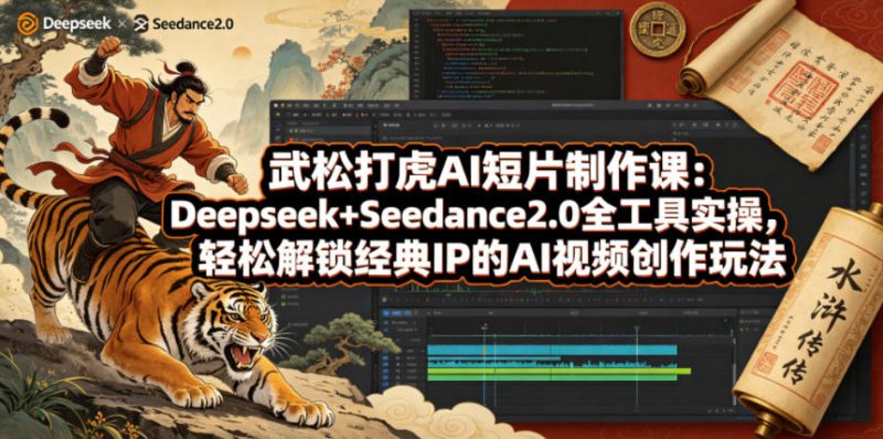 武松打虎AI短片制作课:Deepseek Seedance2.0全工具实操,轻松解锁经典IP的AI视频创作玩法-51云资源