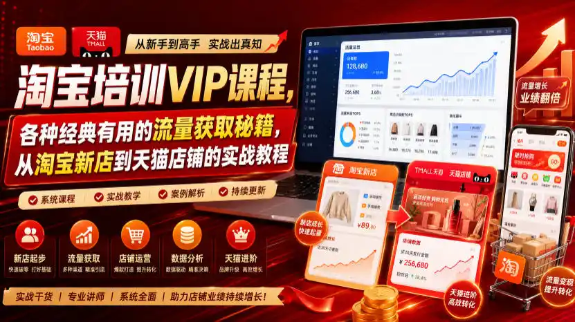 淘宝培训VIP课程,各种经典有用的流量获取秘籍,从淘宝新店到天猫店铺的实战教程(更新10月15日)-51云资源