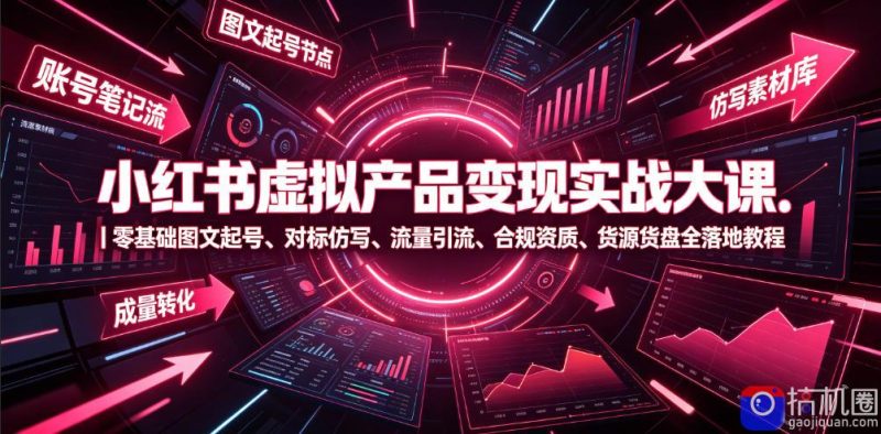 小红书虚拟产品变现实战大课|零基础图文起号、对标仿写、流量引流、合规资质、货源货盘全落地教程-51云资源