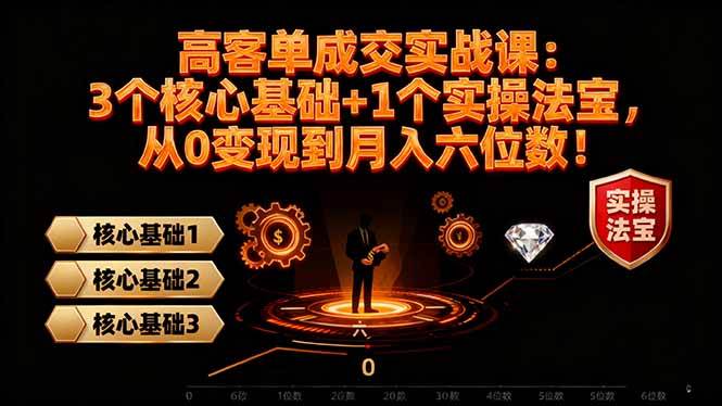 （16443期）高 客单成交实战课：3个核心基础 1个实操法宝，从0变现到月入六位数！-51云资源