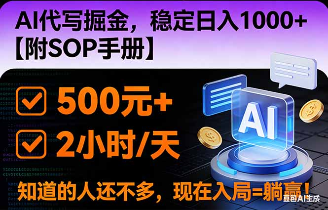 2026风口项目,AI代写掘金，稳定日入1000 ，掌握核心技能【附SOP手册】-51云资源