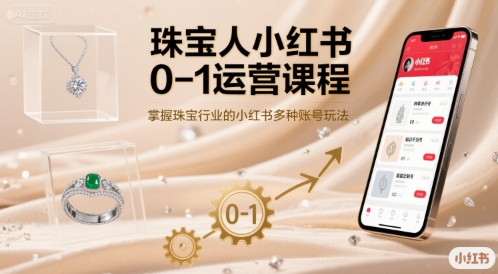 珠宝人小红书0-1运营课程，掌握珠宝行业的小红书多种账号玩法-51云资源