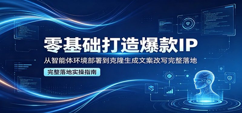 零基础打造爆款IP,从智能体环境部署到克隆生成文案改写完整落地-51云资源