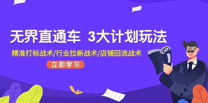 无界直通车3大计划玩法，精准打标战术/行业拉新战术/店铺回流战术-51云资源