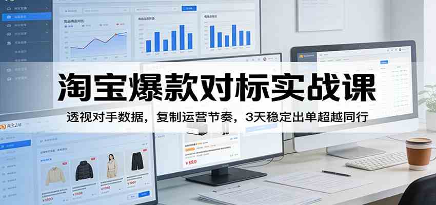 淘宝爆款对标实战课:透视对手数据,复制运营节奏,3天稳定出单超越同行-51云资源