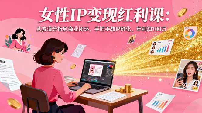 （16294期）女性IP变现红利课：从赛道分析到商业闭环，手把手教IP孵化，年利润100万-51云资源