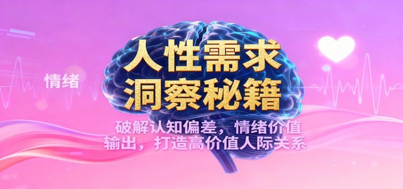 人性需求洞察秘籍,破解认知偏差,情绪价值输出,打造高价值人际关系-51云资源