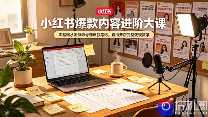 小红书爆款内容进阶大课，零基础从定位养号到爆款笔记，直播开店完整变现教学-51云资源