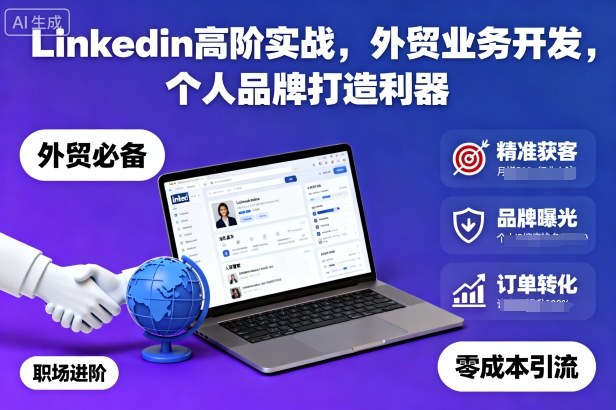 Linkedin高阶实战，外贸业务开发，个人品牌打造利器-51云资源