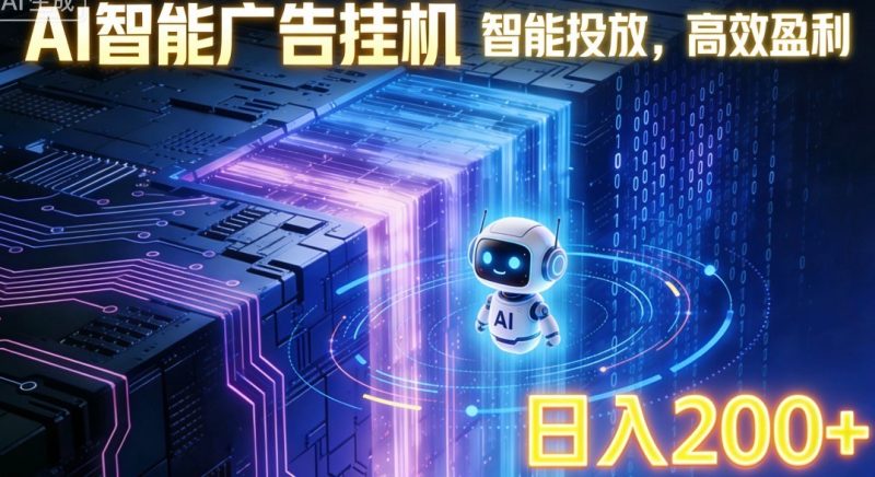 ai智能广告挂机项目，合规挂载广告即可赚取收益，单日收益可达400～500-51云资源