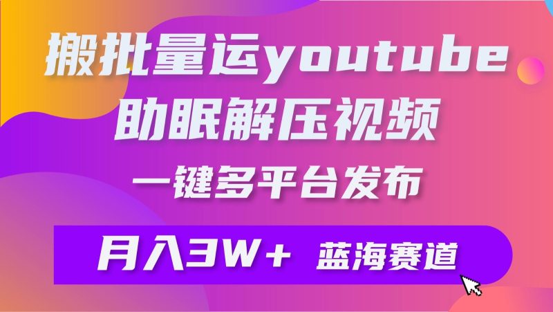 一键搬运YouTube解压助眠视频，简单操作月入1W-51云资源