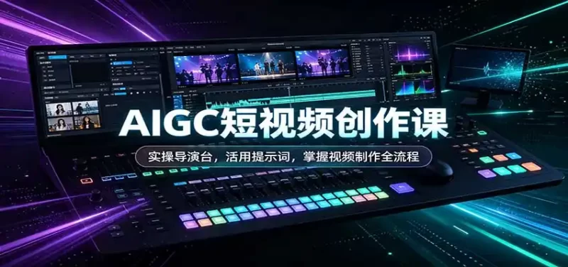 AIGC短视频创作课:实操导演台,活用提示词,掌握视频制作全流程-51云资源