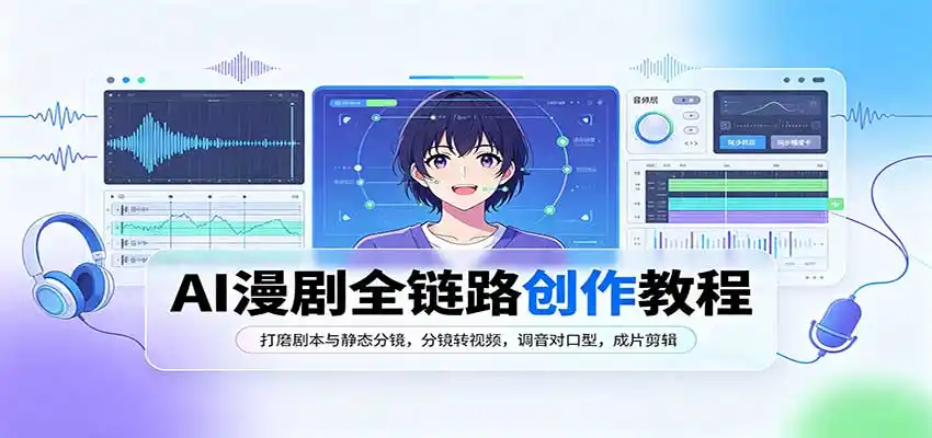 AI漫剧全链路创作教程：打磨剧本与静态分镜，分镜转视频，调音对口型，成片剪辑-51云资源