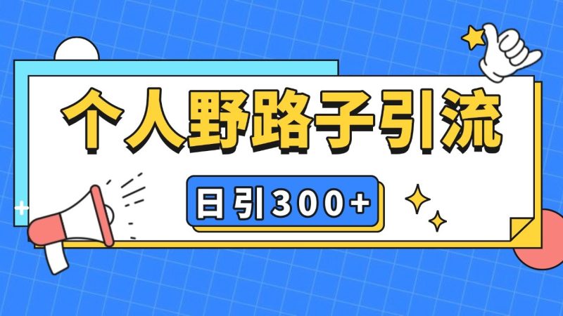 个人野路子引流日引300 精准客户，暴力截流玩法 克隆自热-51云资源