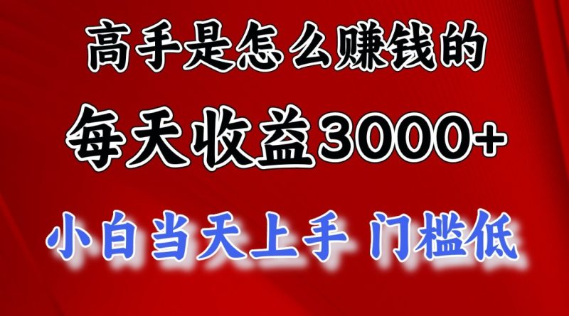 高手是怎么赚钱的,1天收益3500 ,一个月收益10万 ,-51云资源