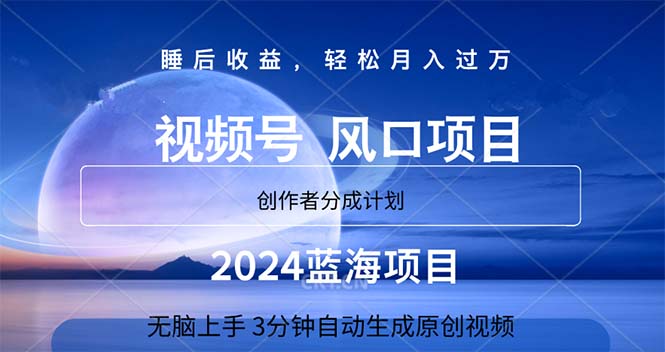 （11388期）2024蓝海项目，3分钟自动生成视频，月入过万-51云资源