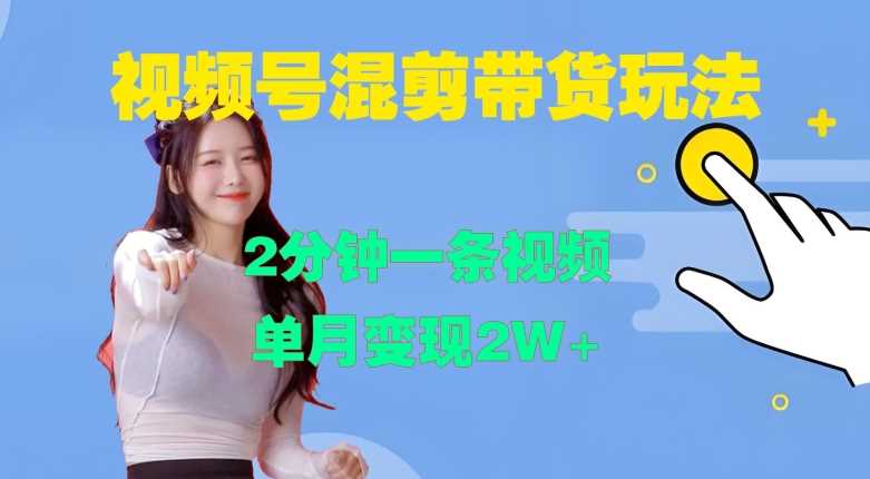 视频号混剪玩法,2分钟一条视频,单月变现2W 【揭秘】