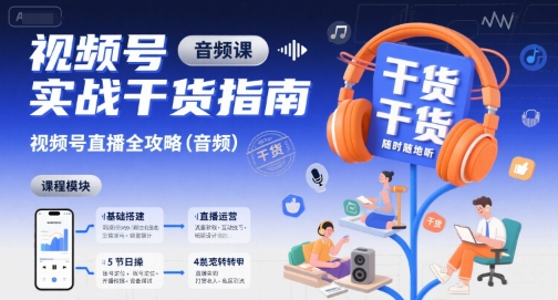 视频号实战干货指南，视频号直播全攻略（音频）-51云资源