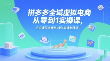 拼多多全域虚拟电商从零到1实操课，小白虚拟电商从0到1实操到精通-51云资源