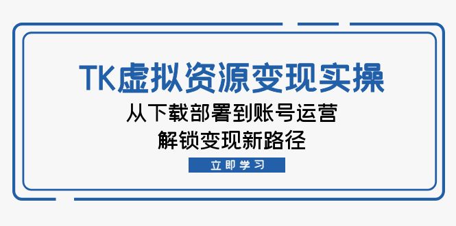 (12770期)TK虚拟资源变现实操:从下载部署到账号运营,解锁变现新路径-51云资源