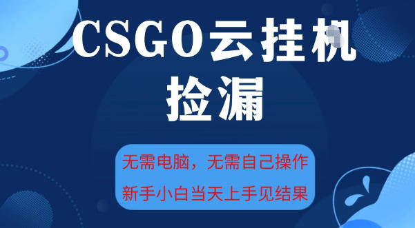CSGO云挂G全自动捡漏,最新独家玩法,无需电脑操作,新手小白日入5张 【揭秘】