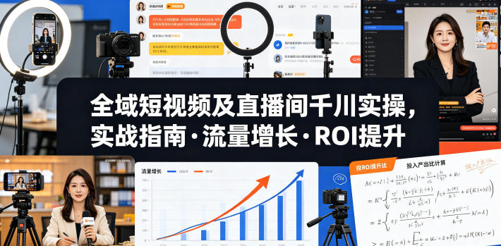 全域短视频及直播间千川实操，实战指南·流量增长·ROI提升-51云资源