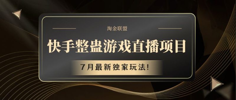 快手游戏整蛊直播项目 七月最新独家玩法-51云资源