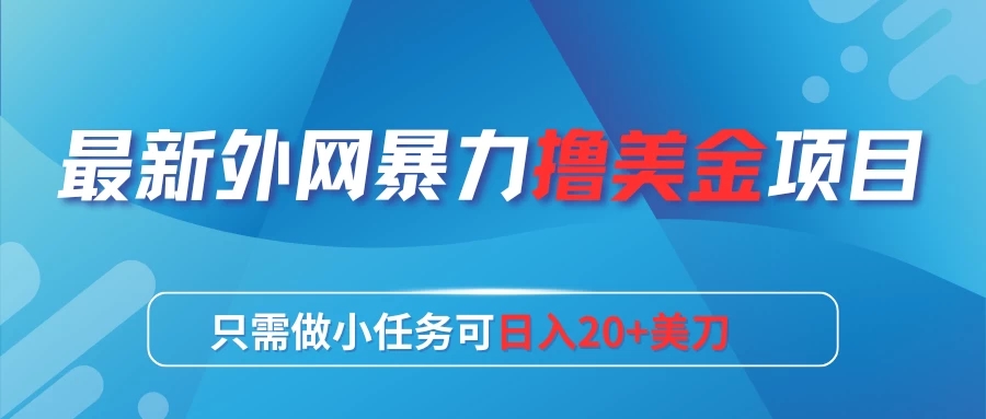 最新外网暴力撸美金项目,只需做小任务可日入20 美刀-51云资源