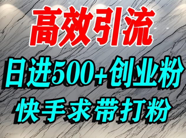 怎么打创业粉?快手求带视角精准引流创业粉,宝妈、学生群体日进500 精准流量