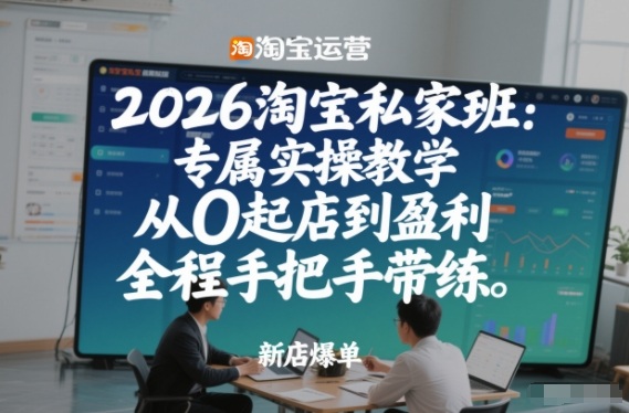 2026淘宝私家班:专属实操教学,从0起店到盈利,全程手把手带练-51云资源