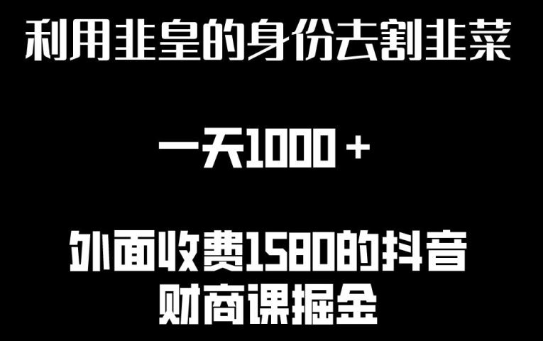 利用非皇的身份去割韭菜，一天1000 (附详细资源)【揭秘】-51云资源