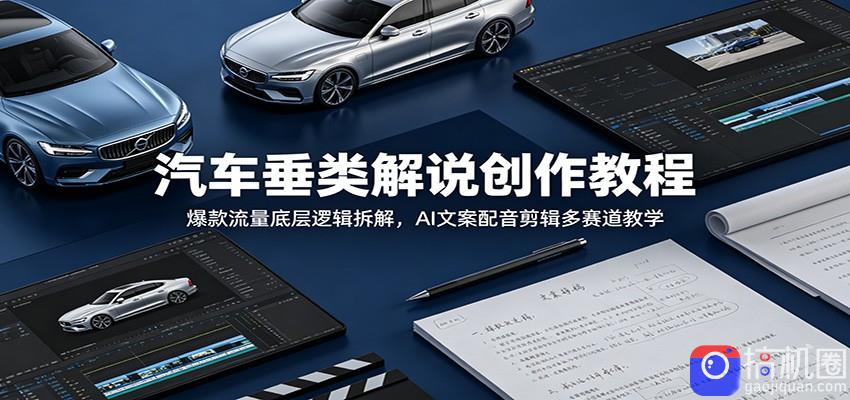 汽车垂类解说创作教程：爆款流量底层逻辑拆解，AI文案配音剪辑多赛道教学-51云资源