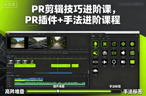 PR剪辑技巧进阶课,PR插件 手法进阶课程